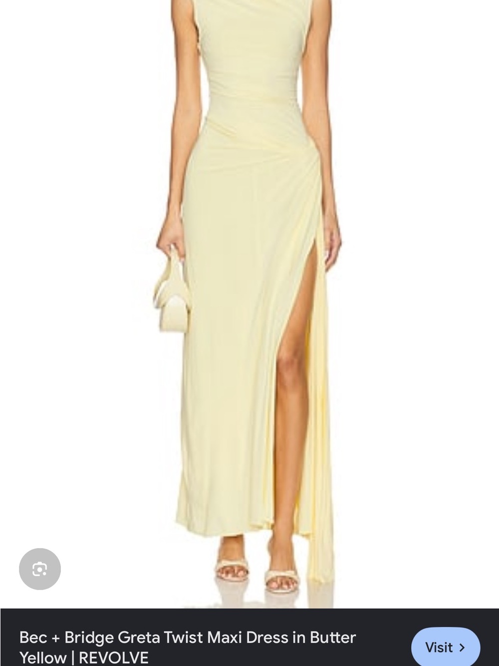 Bec & Bridge Butter Yellow Twist Maxi Skirt with High Slit